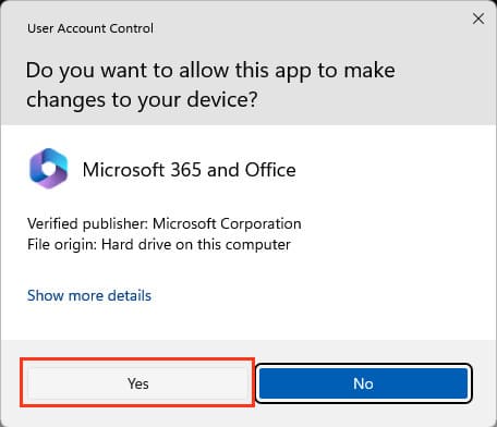 Install Office Dialog